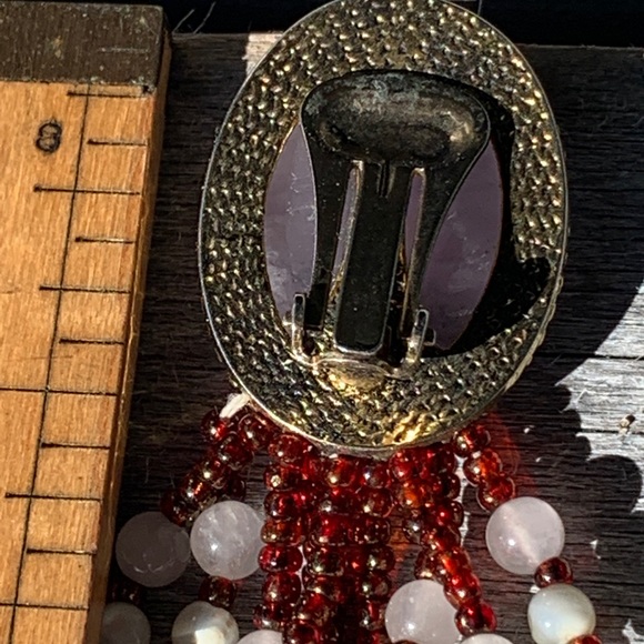 Vintage | Clip Beaded Earrings - Picture 7 of 14